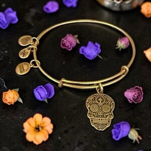 🧡💜ALEX AND ANI🧡💜Calavara Charm Bangle in Rafaelian Gold/NWOT